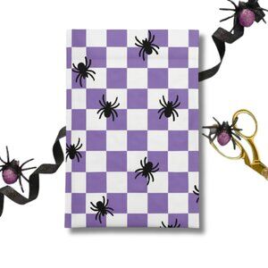 Spider Purple Check Polymailers for Halloween, 6"x9", Set of 25